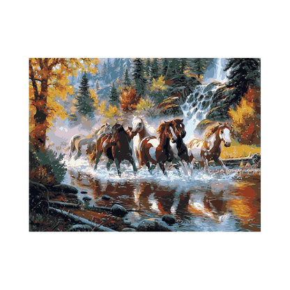Wild Horses Crossing the River - 40x50 cm paint by numbers kit