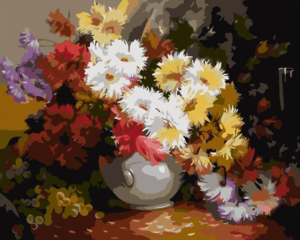 Autumn Chrysanthemum Bouquet - 40x50 cm paint by numbers kit
