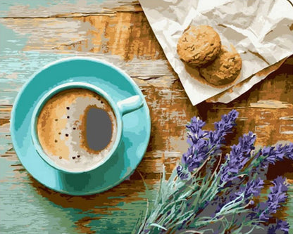 Lavender Coffee Break - 40x50 cm paint by numbers kit