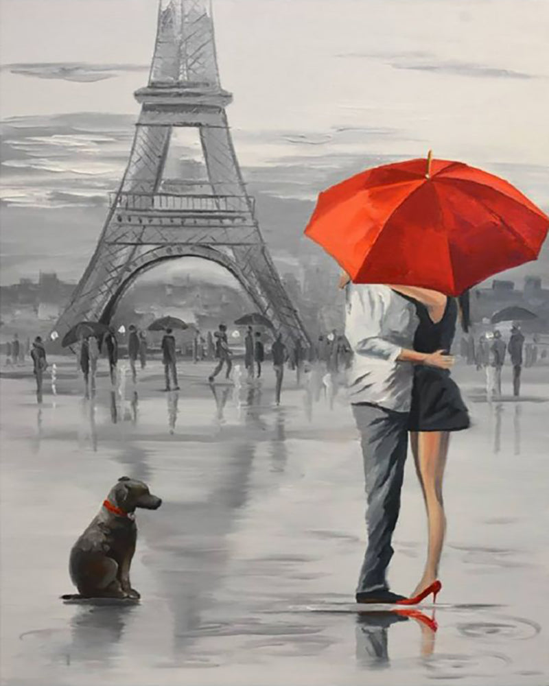 Paris Rainy Romance - 40x50 cm paint by numbers kit