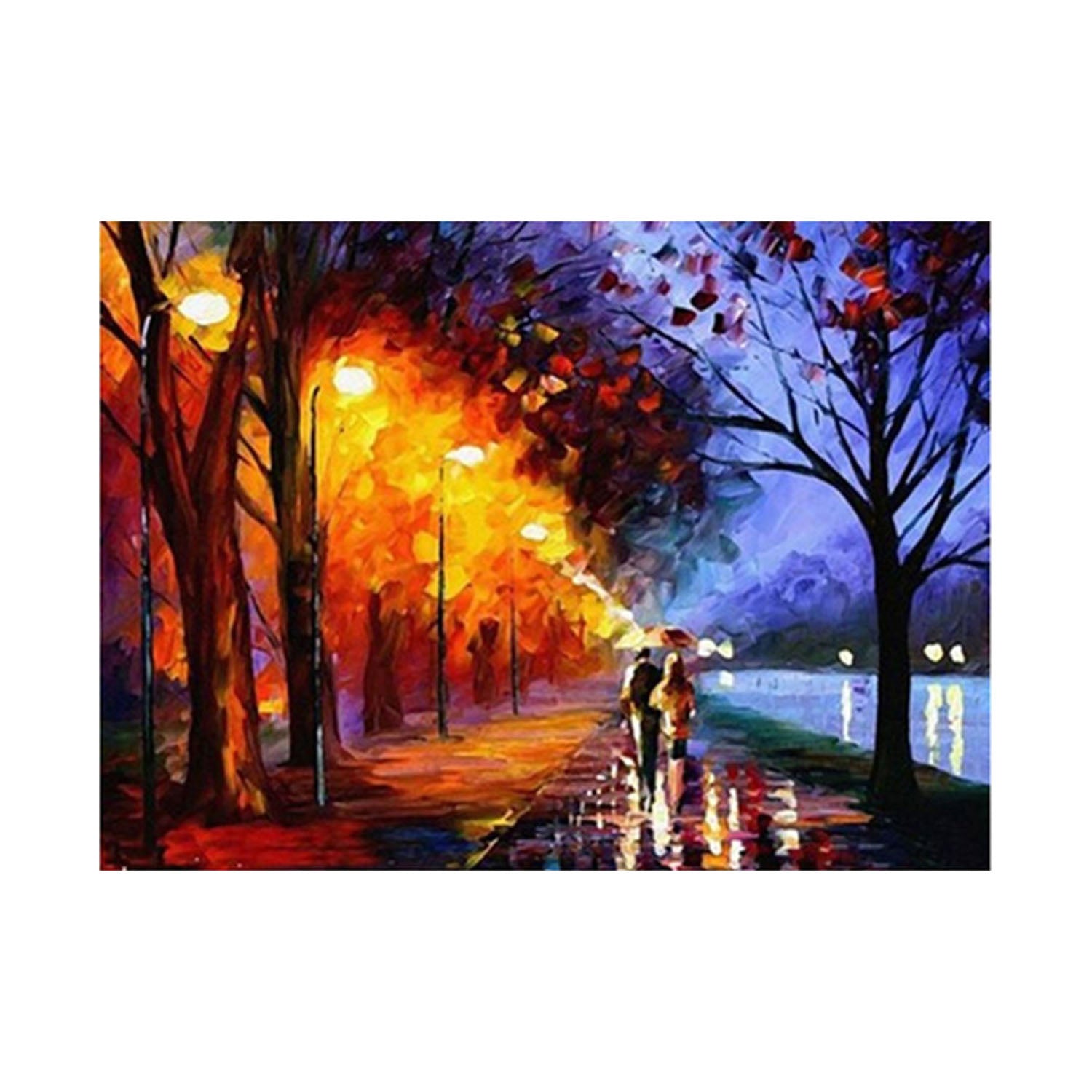 Romantic Rainy Promenade - 40x50 cm paint by numbers kit