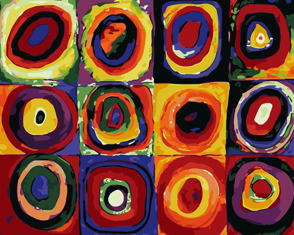 Colorful Concentric Squares - 40x50 cm paint by numbers kit