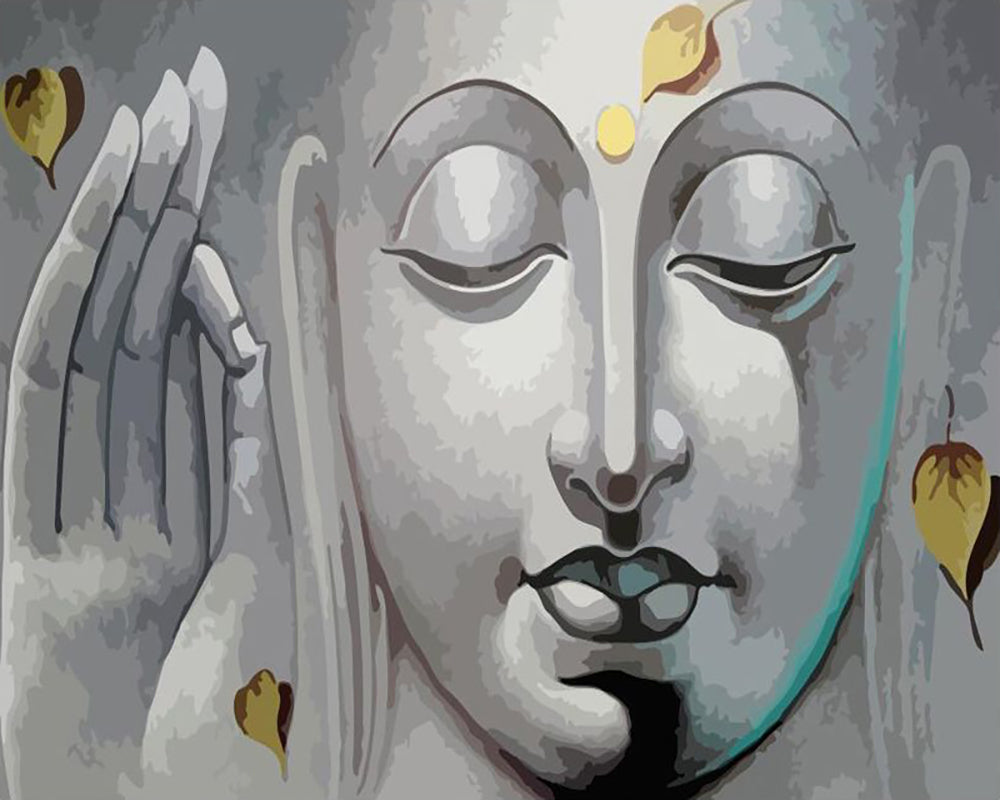 Silver Buddha Serenity - 40x50 cm paint by numbers kit