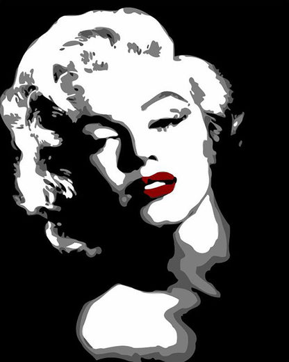 Classic Red Lips Portrait - 40x50 cm paint by numbers kit