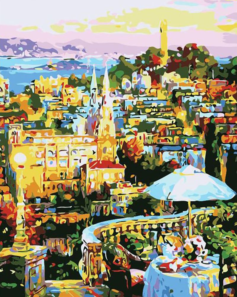 Colorful City Afternoon - 40x50 cm paint by numbers kit