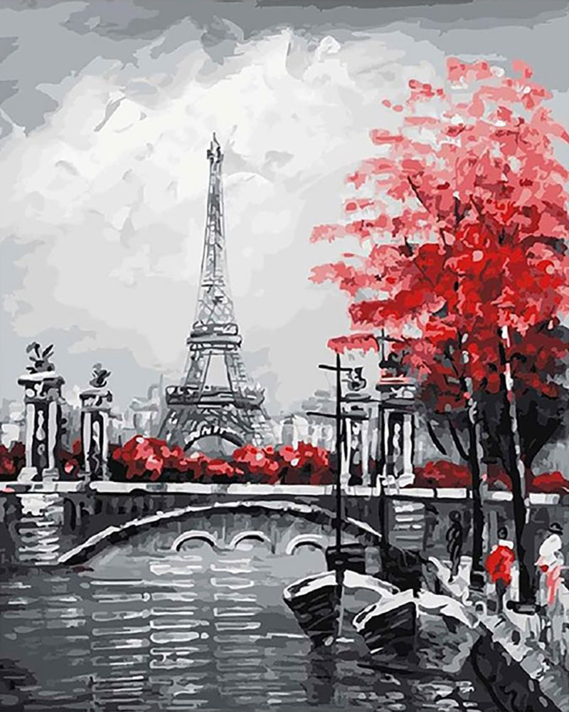 Paris in Red - 40x50 cm paint by numbers kit