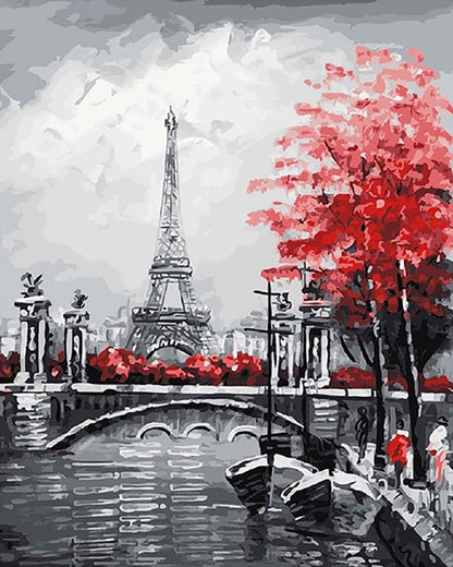 Paris in Red - 40x50 cm paint by numbers kit