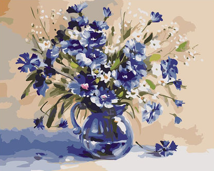 Blue Floral Bouquet - 40x50 cm paint by numbers kit
