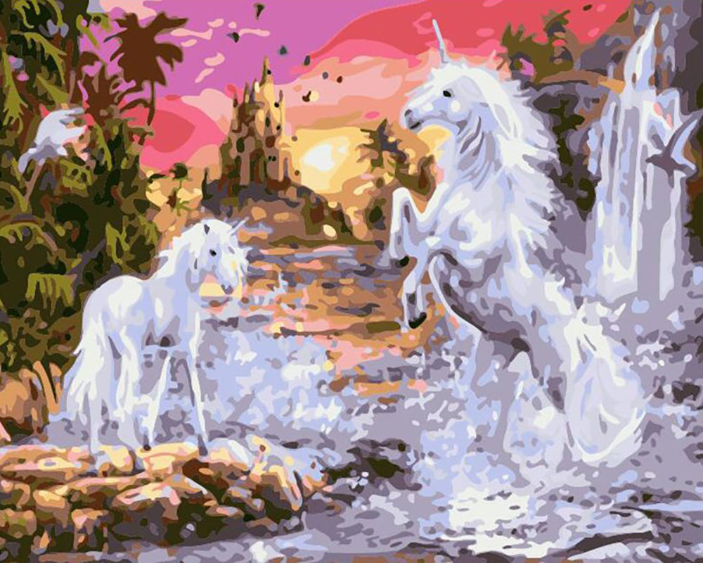 Unicorn Waterfall Fantasy - 40x50 cm paint by numbers kit