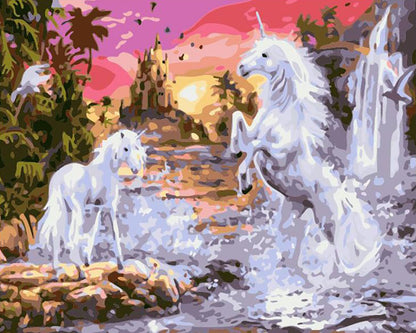 Unicorn Waterfall Fantasy - 40x50 cm paint by numbers kit