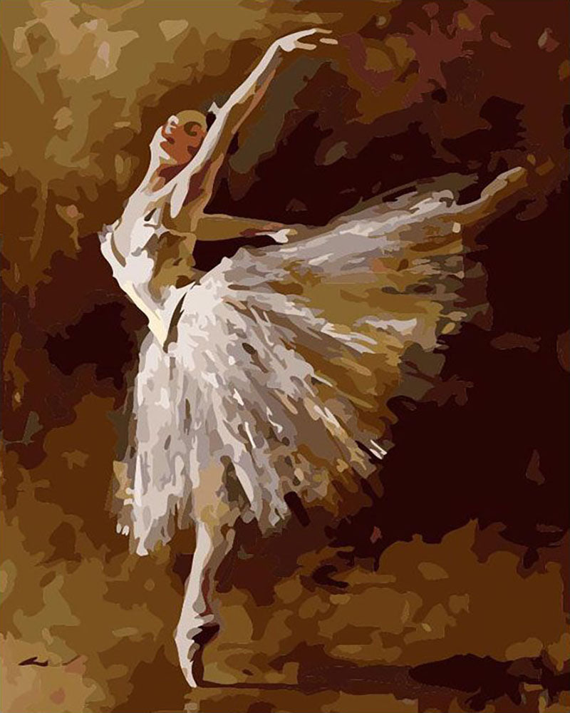 White Ballet Grace - 40x50 cm paint by numbers kit