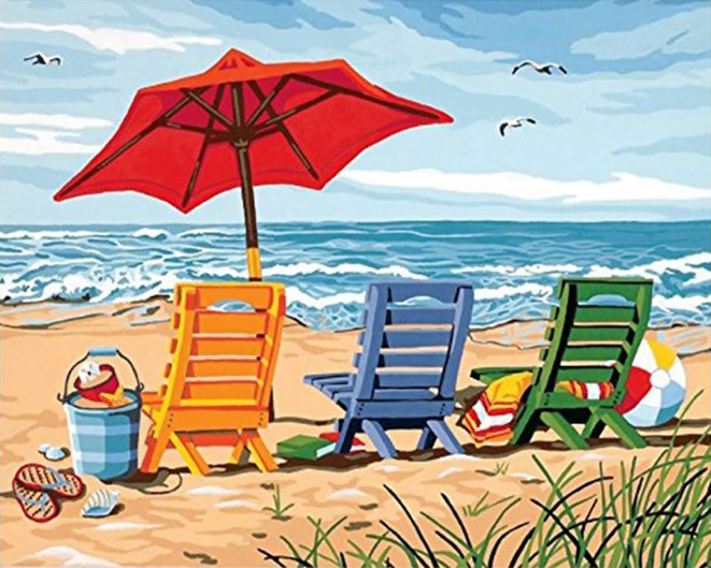 Seaside Chairs - 40x50 cm paint by numbers kit