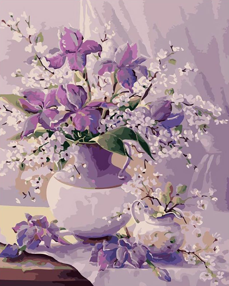 Lavender Floral Still Life - 40x50 cm paint by numbers kit