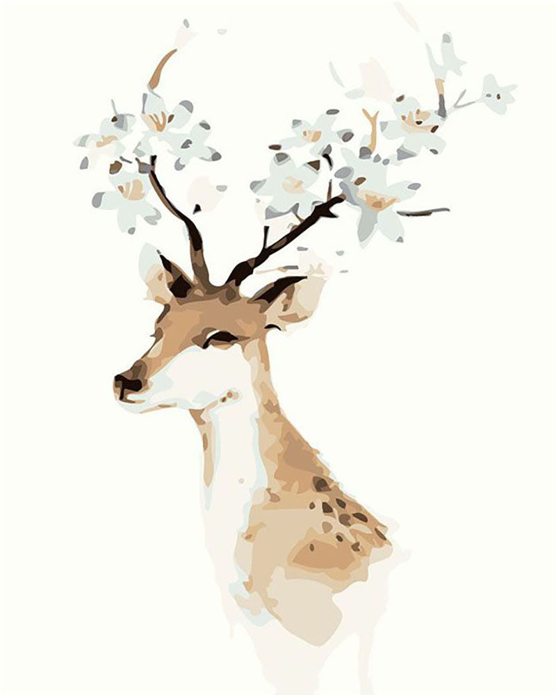 Floral Antler Deer - 40x50 cm paint by numbers kit