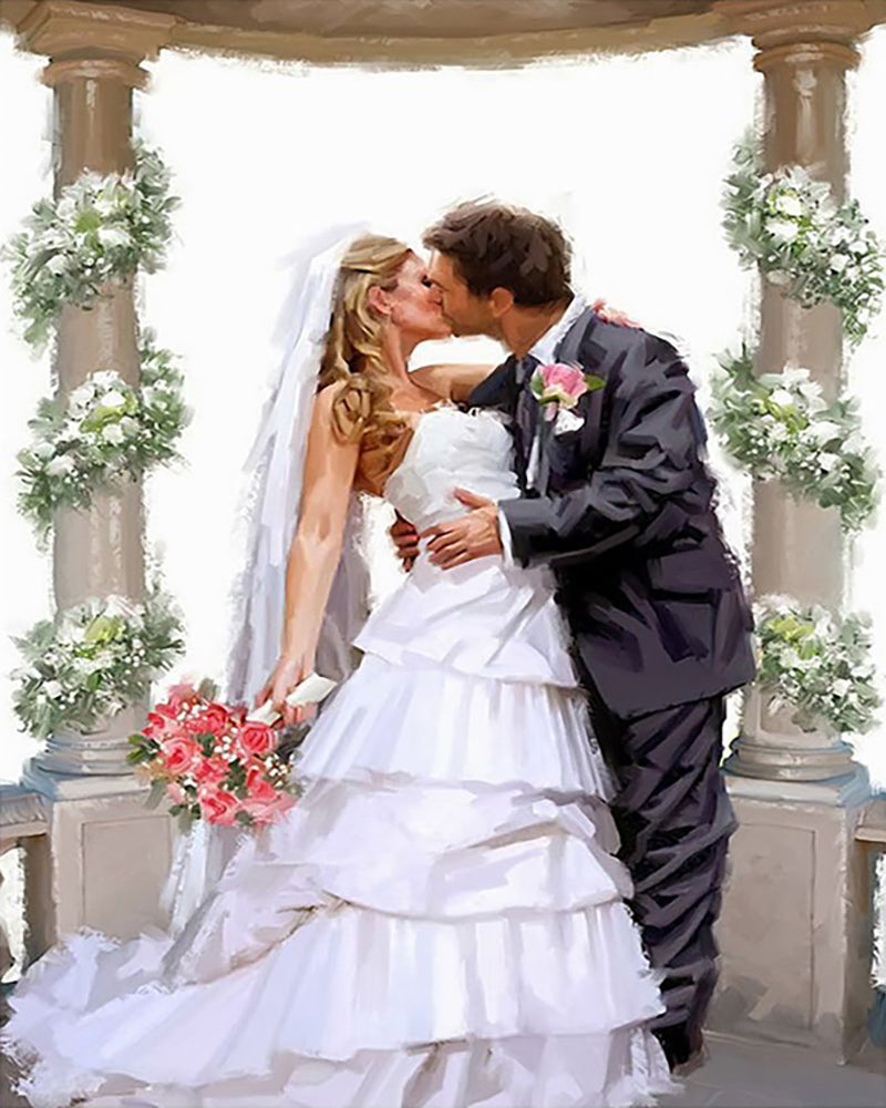 Wedding Kiss - 40x50 cm paint by numbers kit