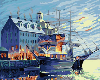 Harbor Sailing Ship - 40x50 cm paint by numbers kit