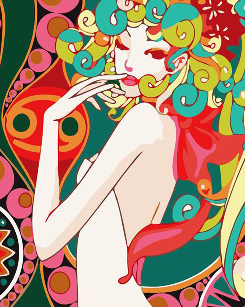 Retro Colorful Muse - 40x50 cm paint by numbers kit
