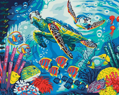Tropical Ocean Turtles - 40x50 cm paint by numbers kit