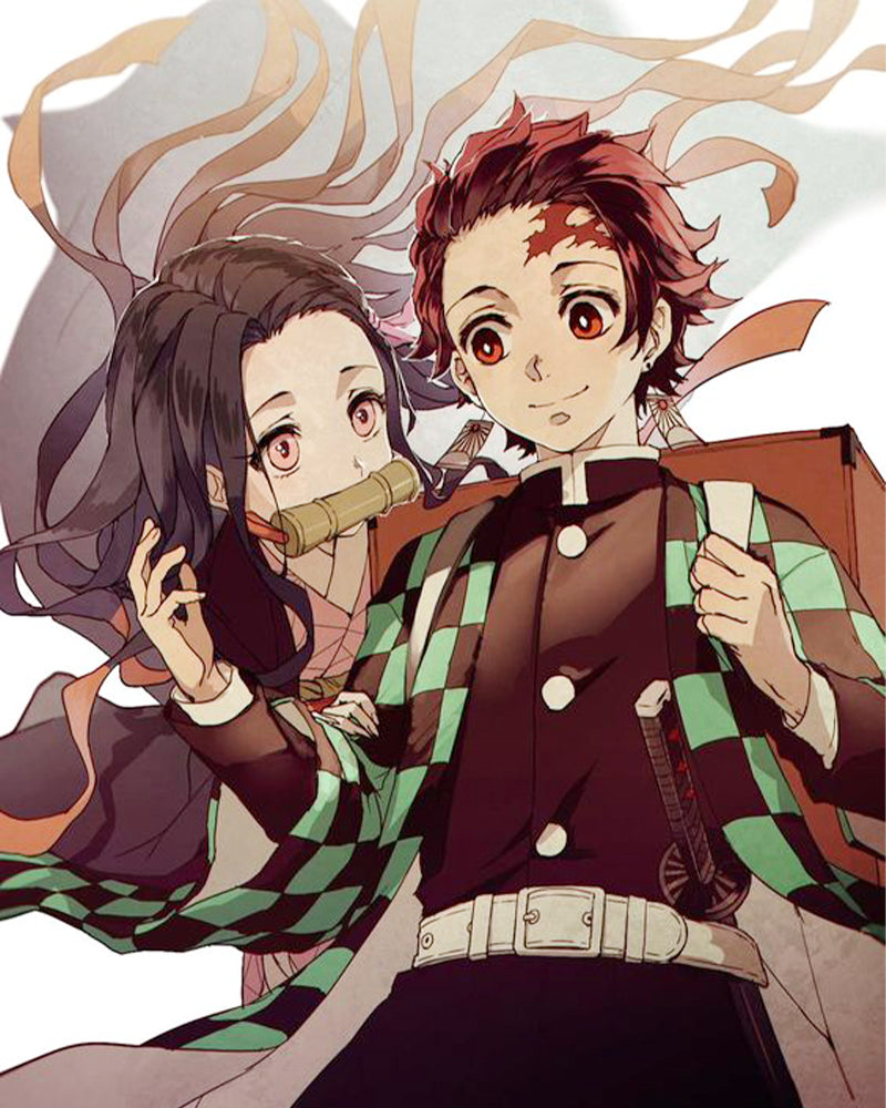 Anime Siblings Adventure - 40x50 cm paint by numbers kit