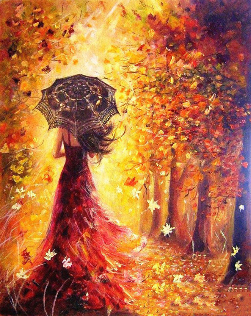 Autumn Umbrella Walk