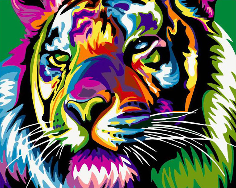 Vibrant Tiger Portrait - 40x50 cm paint by numbers kit