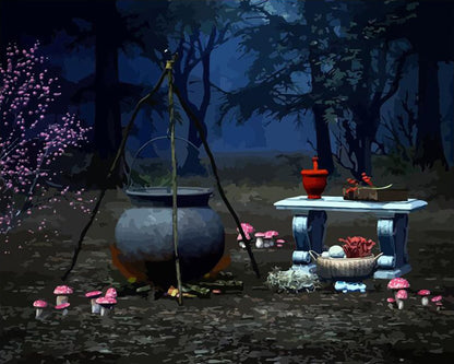 Enchanted Forest Cauldron - 40x50 cm paint by numbers kit