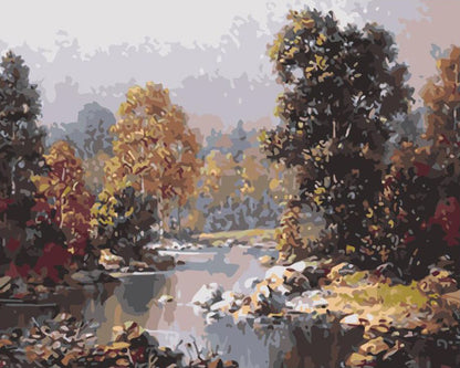 Quiet Autumn River - 40x50 cm paint by numbers kit