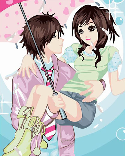 Sweet Umbrella Romance - 40x50 cm paint by numbers kit