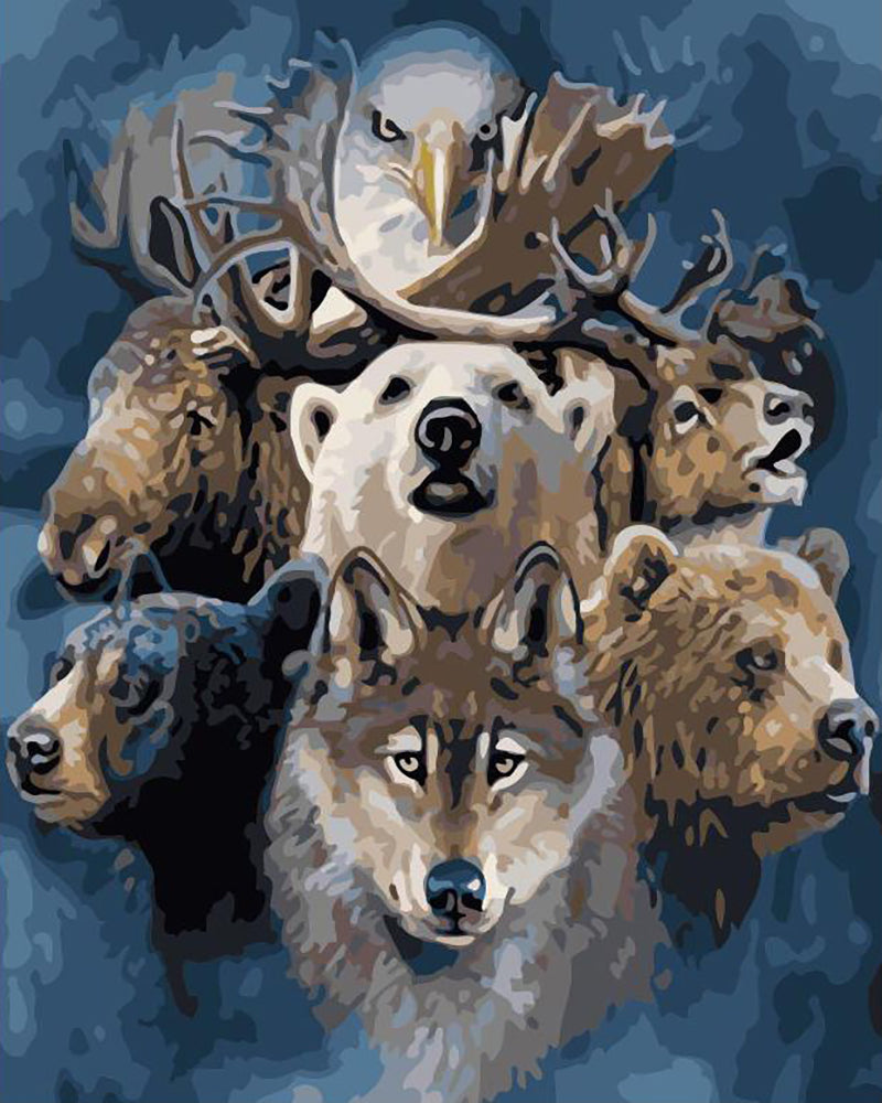 Wildlife Spirit Portrait - 40x50 cm paint by numbers kit