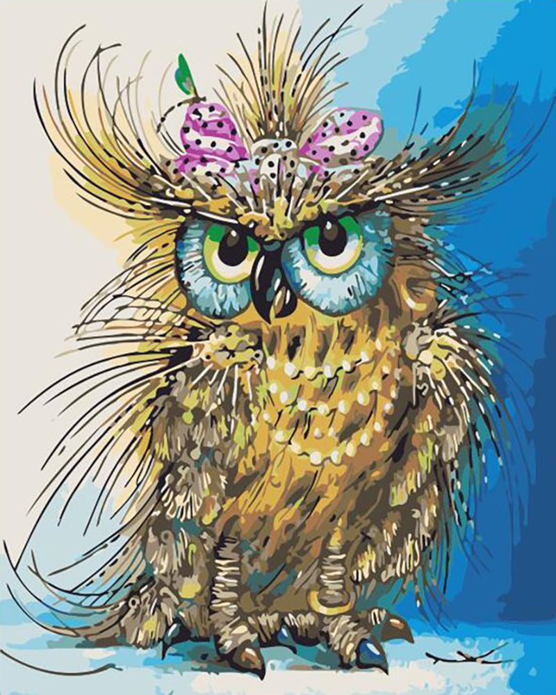Whimsical Bow Owl - 40x50 cm paint by numbers kit