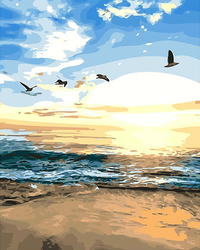 Golden Seaside Sunrise - 40x50 cm paint by numbers kit