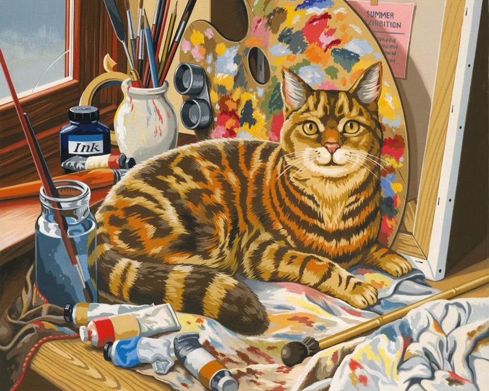 Artist Studio Cat - 40x50 cm paint by numbers kit