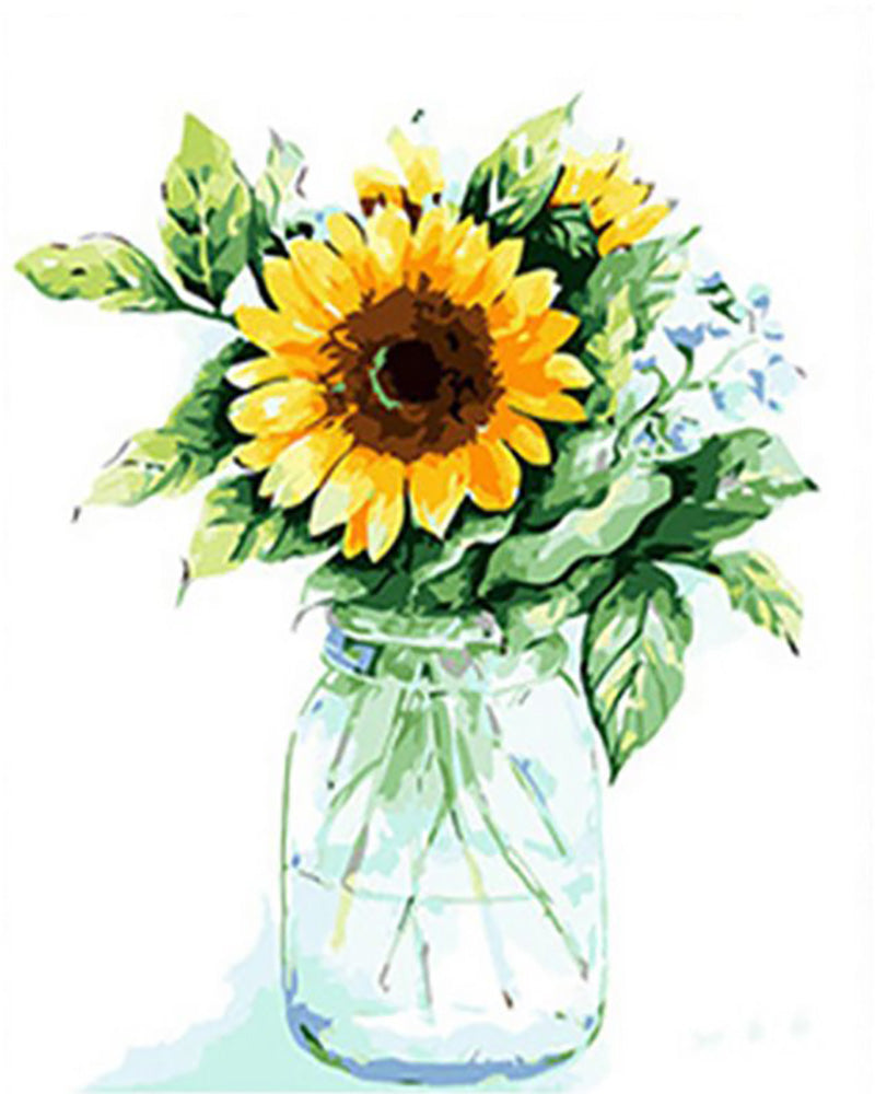 Sunflower Bouquet in Glass Jar - 40x50 cm paint by numbers kit