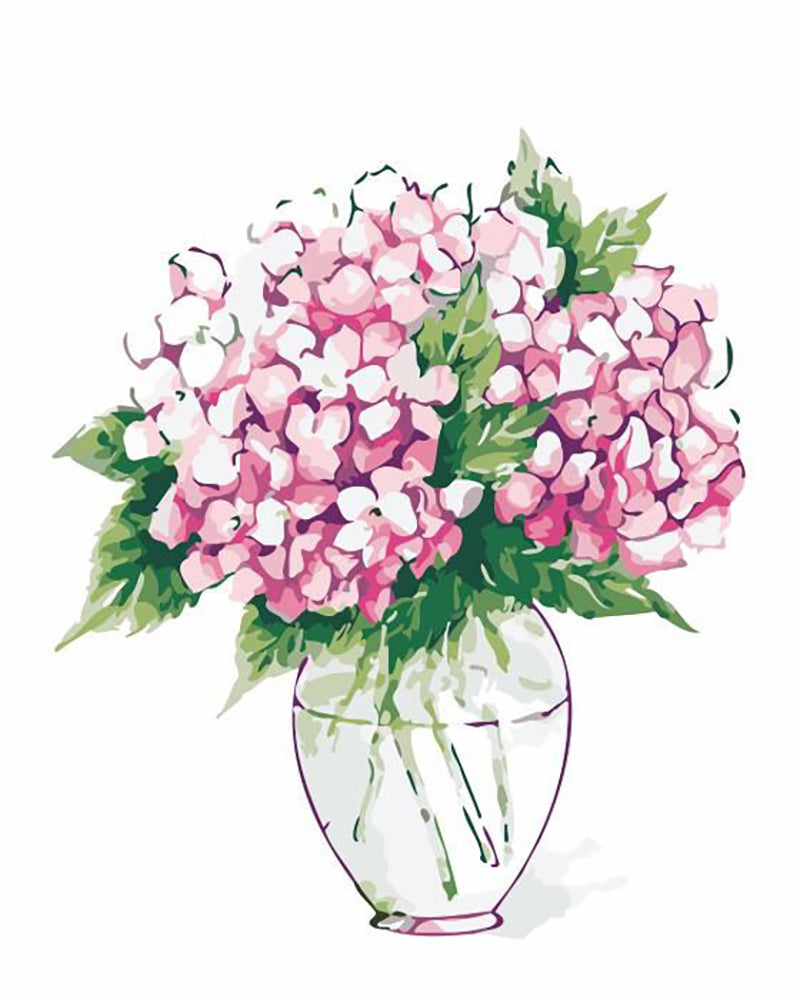 Pink Hydrangea Bouquet - 40x50 cm paint by numbers kit