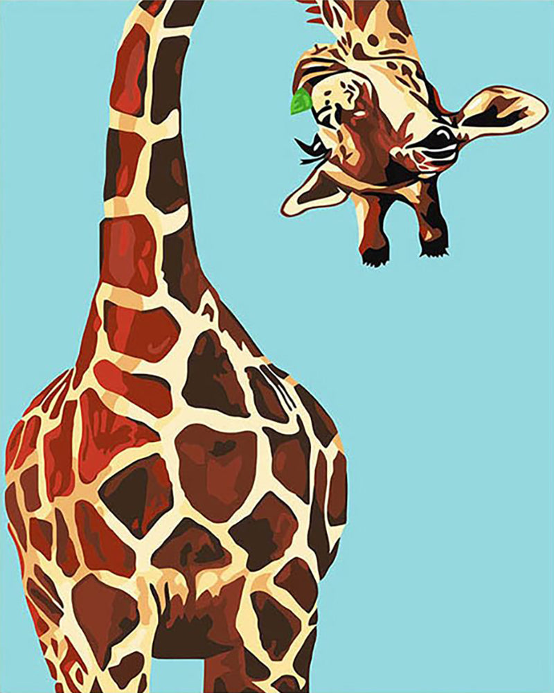 Playful Giraffe Surprise - 40x50 cm paint by numbers kit