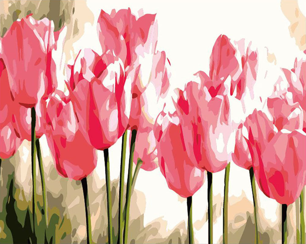 Pink Tulip Garden - 40x50 cm paint by numbers kit