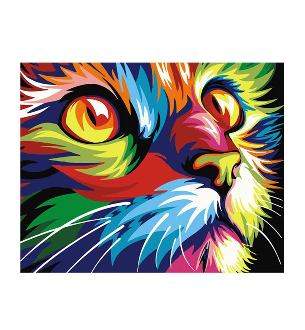 Rainbow Pop Art Cat - 40x50 cm paint by numbers kit