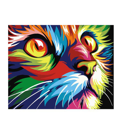 Rainbow Pop Art Cat - 40x50 cm paint by numbers kit