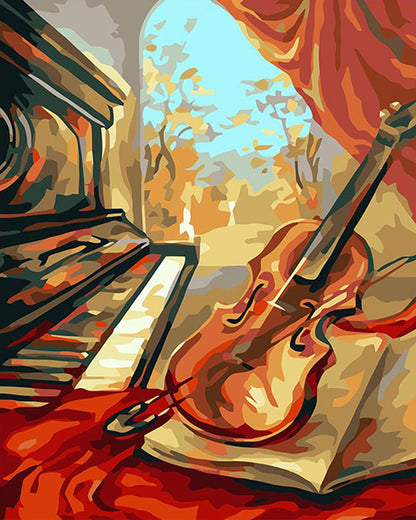 Piano and Violin Harmony - 40x50 cm paint by numbers kit