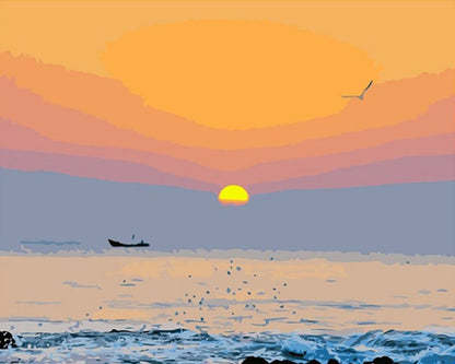 Peaceful Ocean Sunset - 40x50 cm paint by numbers kit