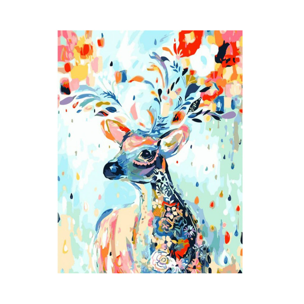 Colorful Floral Deer - 40x50 cm paint by numbers kit