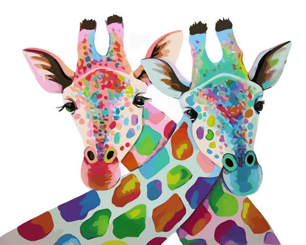 Colorful Giraffe Duo - 40x50 cm paint by numbers kit