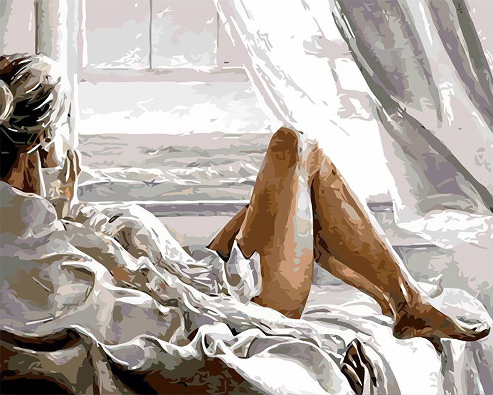 Cozy Morning in Bed - 40x50 cm paint by numbers kit
