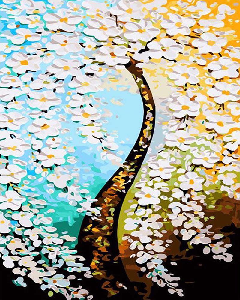White Blossom Tree - 40x50 cm paint by numbers kit