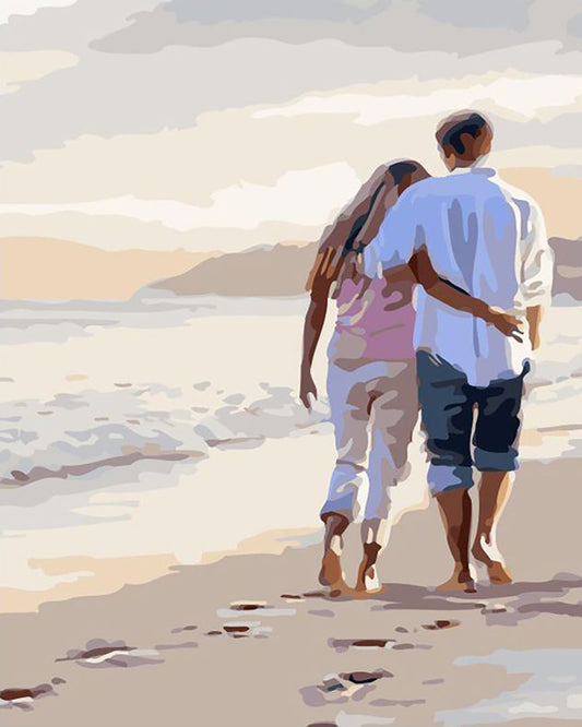Beach Couple Walk - 40x50 cm