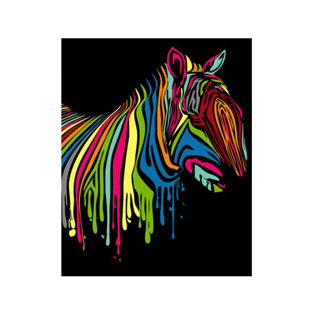 Neon Rainbow Zebra - 40x50 cm paint by numbers kit