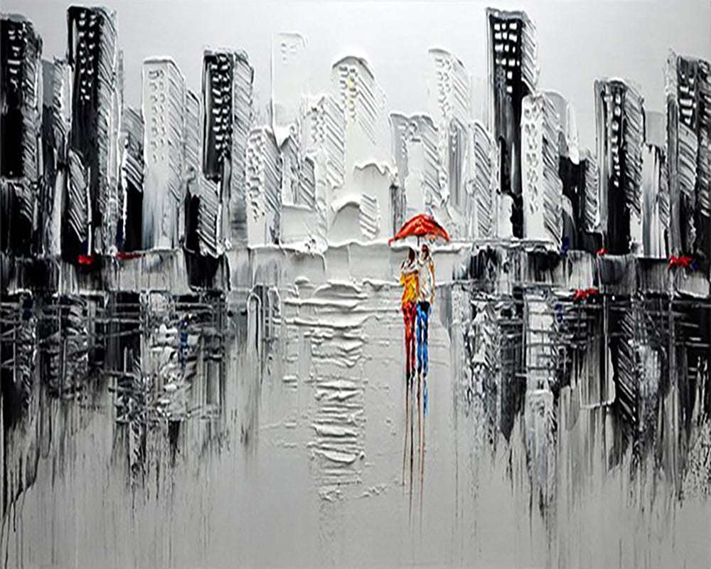 Red Umbrella City - 40x50 cm paint by numbers kit