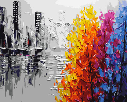 Rainbow City Reflections - 40x50 cm paint by numbers kit