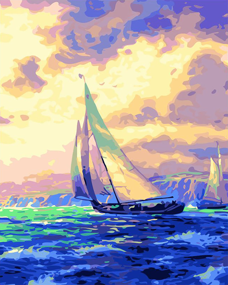 Sailing into Golden Light - 40x50 cm paint by numbers kit