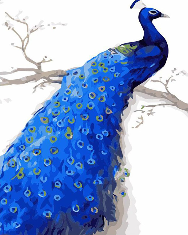 Sapphire Peacock Grace - 40x50 cm paint by numbers kit